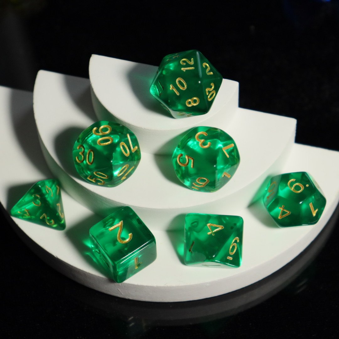 7 set Style Transparent Dice Digital Polyhedral Acrylic Dice Set DND Game Party