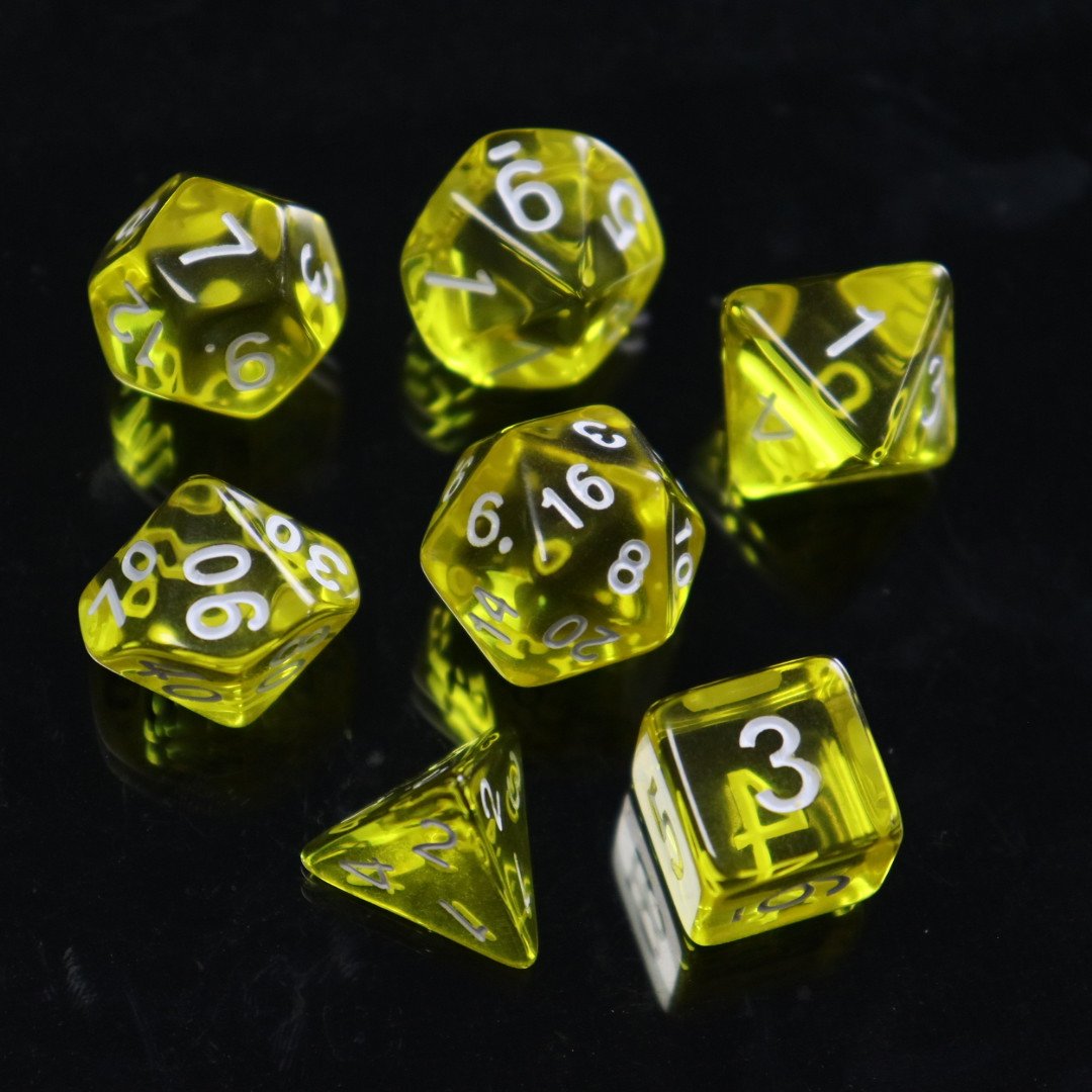7 set Style Transparent Dice Digital Polyhedral Acrylic Dice Set DND Game Party