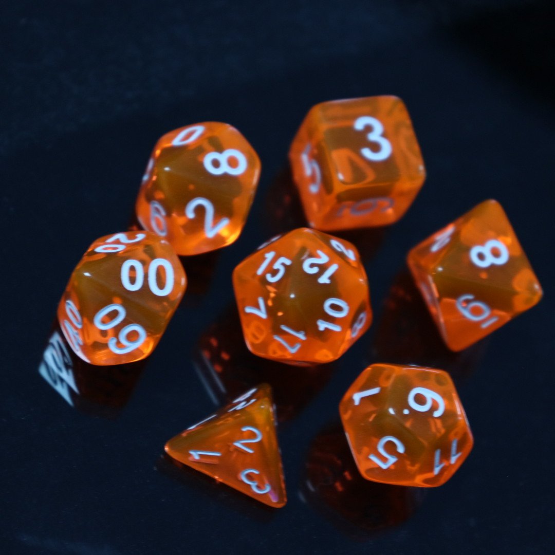 7 set Style Transparent Dice Digital Polyhedral Acrylic Dice Set DND Game Party