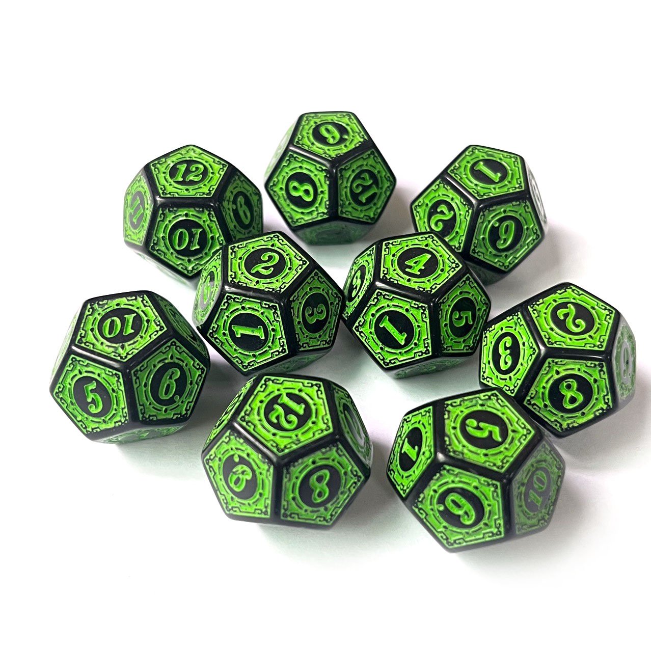 High Quality custom d12 games Right Angle acrylic dnd classic polyhedral dice multicolor rpg dice set