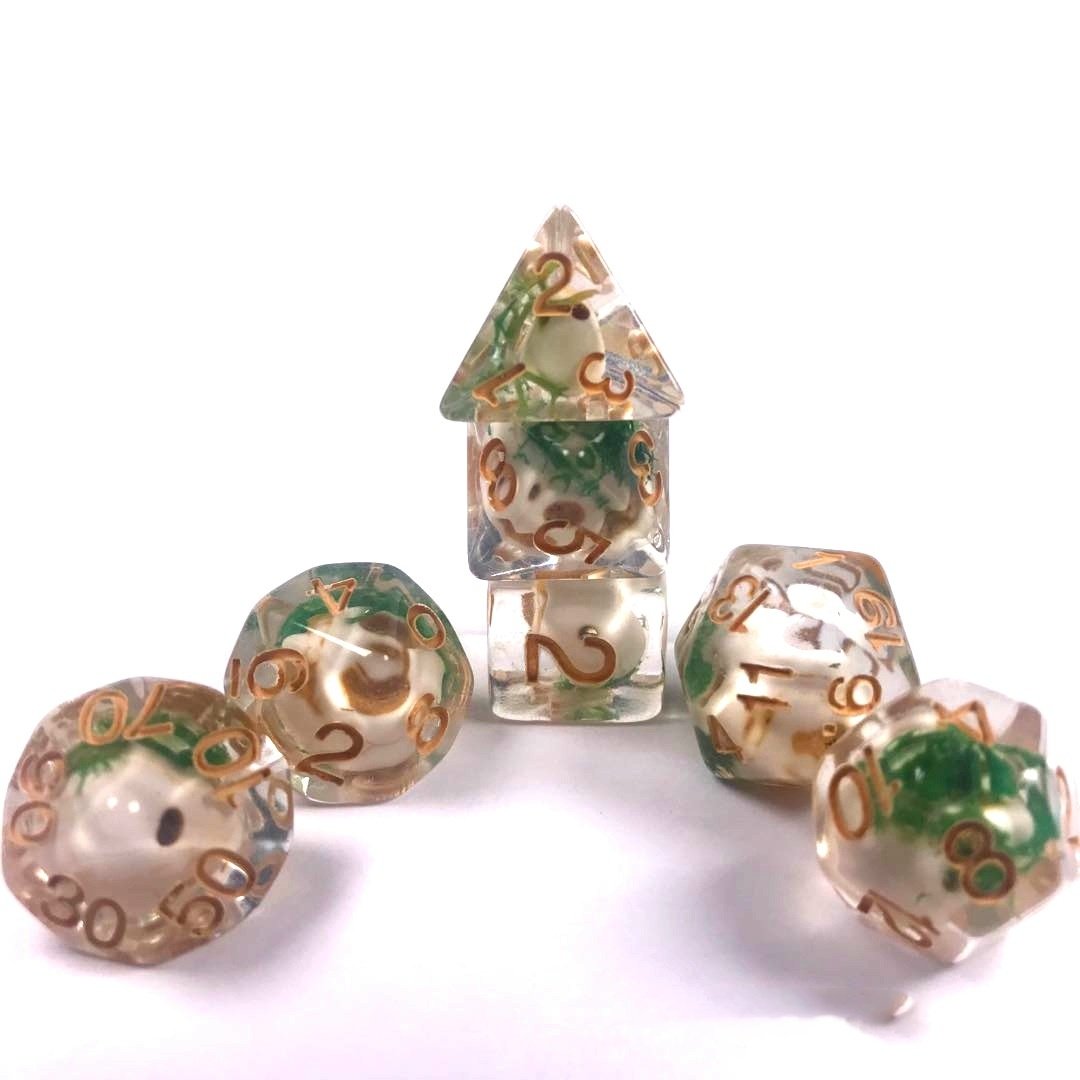 Dnd Custom RPG Polyhedral Resin Skull Dice Premium Quality for Gamers