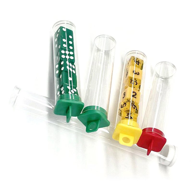 Wholesale Clear Plastic Transparent Display Box Custom Polyhedral Dice Storage Acrylic Dice Tube Box