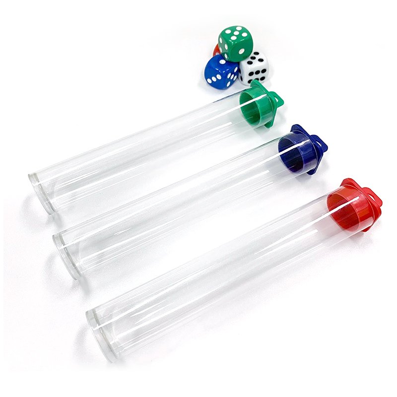 Wholesale Clear Plastic Transparent Display Box Custom Polyhedral Dice Storage Acrylic Dice Tube Box