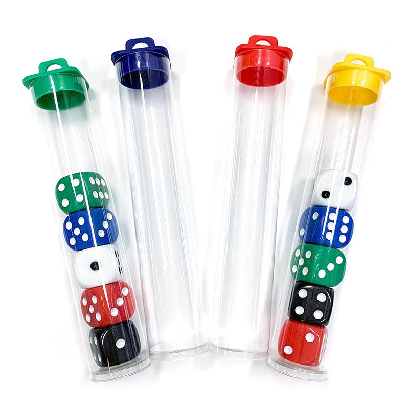 Wholesale Clear Plastic Transparent Display Box Custom Polyhedral Dice Storage Acrylic Dice Tube Box