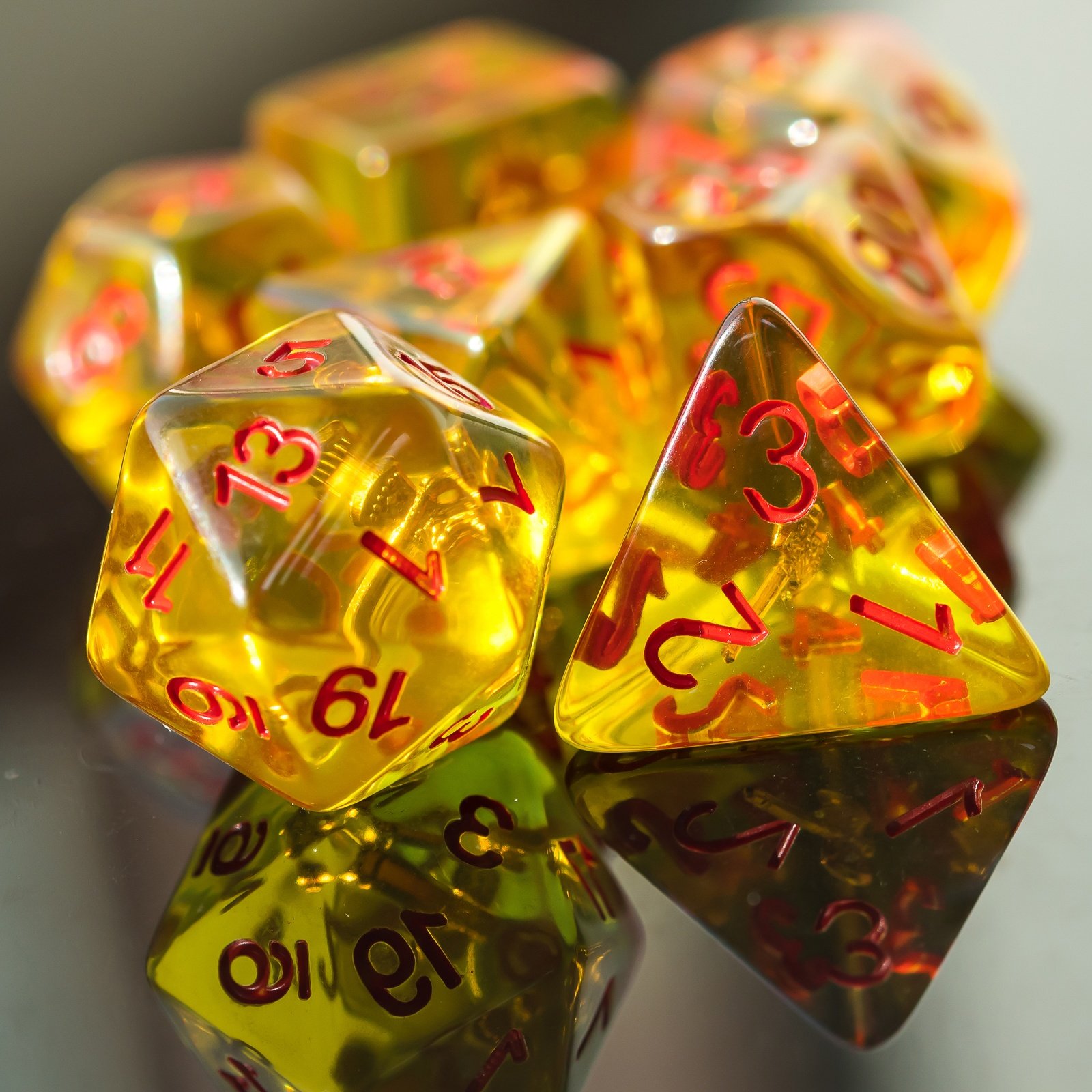 Udixi Polyhedral Resin Dice for RPG and for Board or Card Games Dungeons and Dragons Dice Set Games Character Weapon