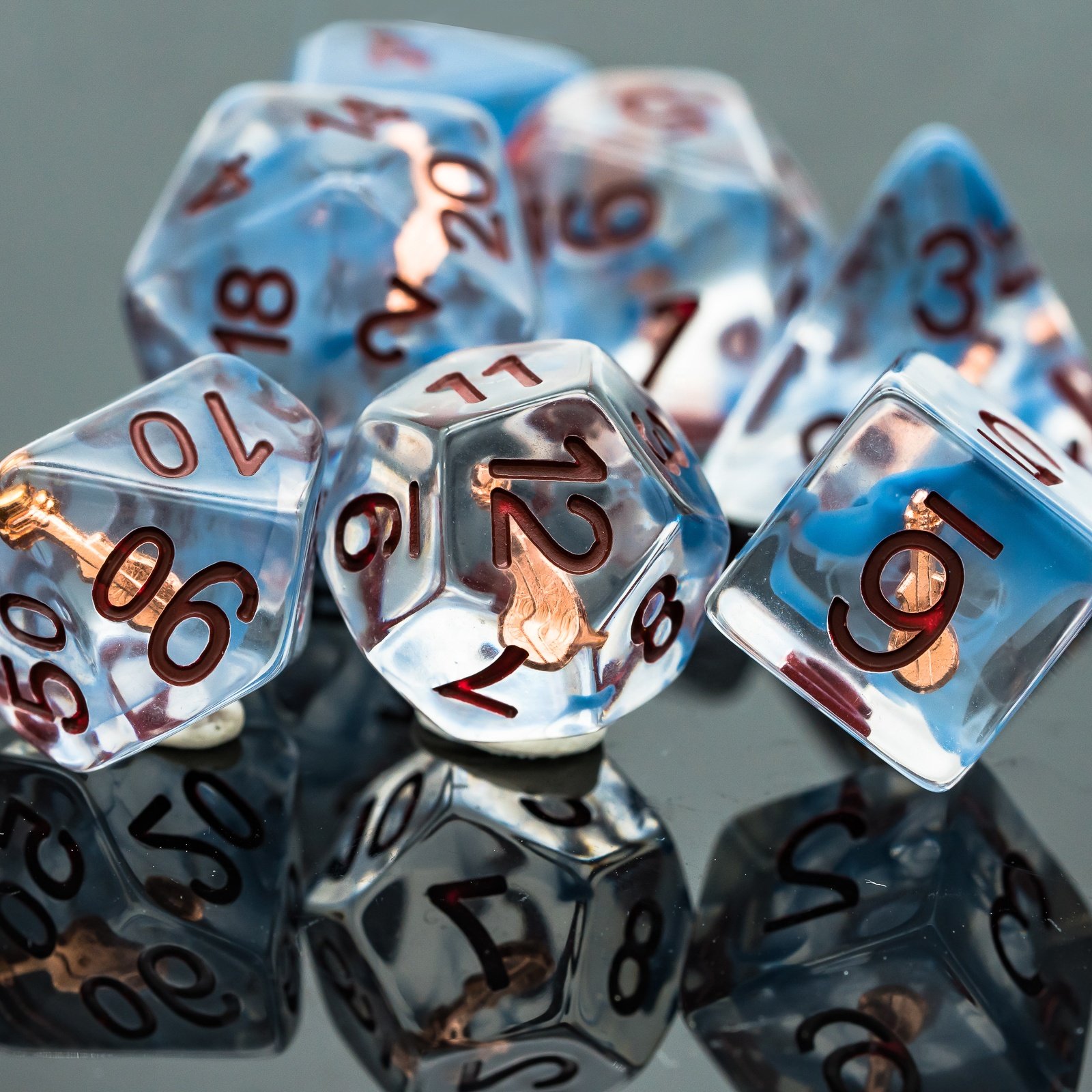 Udixi Polyhedral Resin Dice for RPG and for Board or Card Games Dungeons and Dragons Dice Set Games Character Weapon