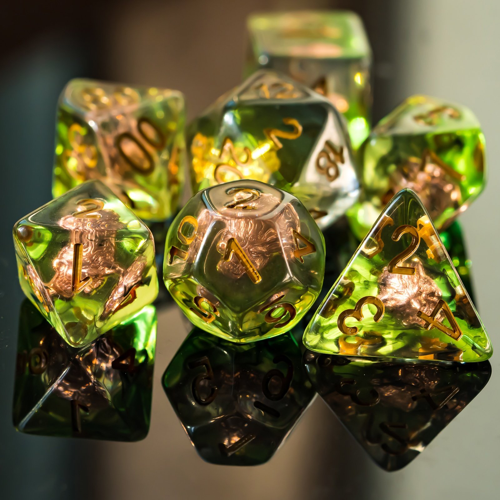 Udixi Polyhedral Resin Dice for RPG and for Board or Card Games Dungeons and Dragons Dice Set Games Character Weapon