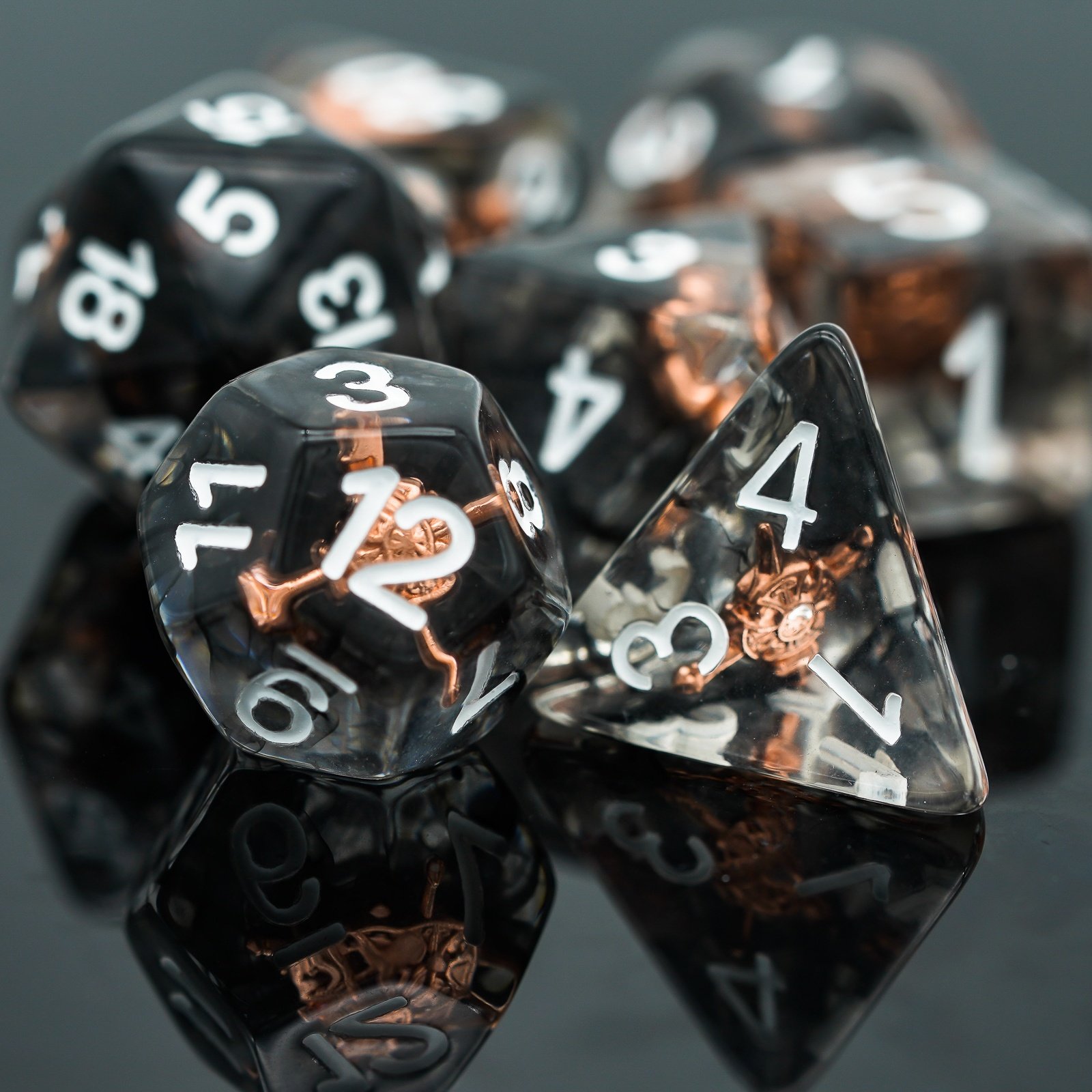 Udixi Polyhedral Resin Dice for RPG and for Board or Card Games Dungeons and Dragons Dice Set Games Character Weapon