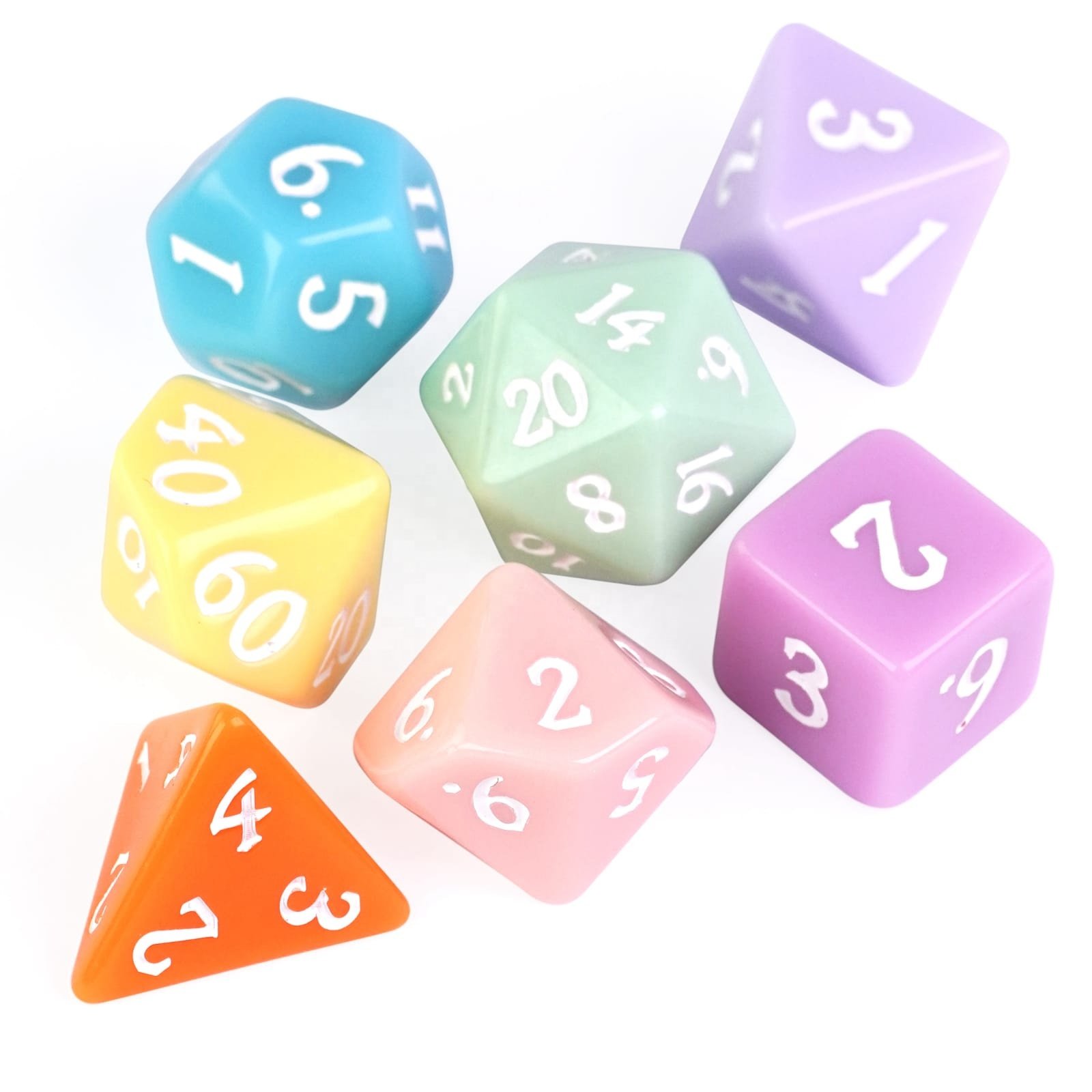 Udixi Plastic polyhedral dungeons and dragons resin rpg dice custom logo Multicolor set