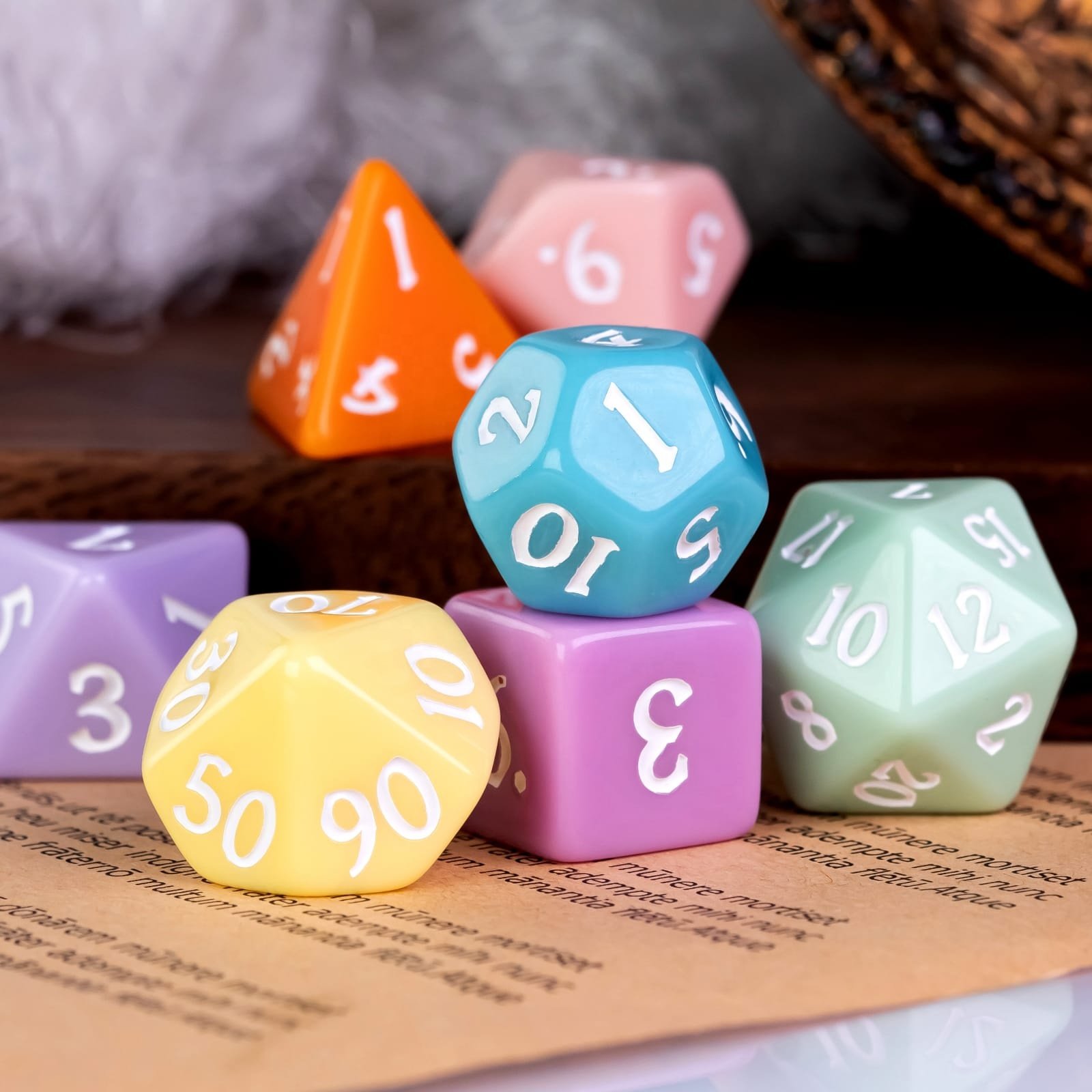 Udixi Plastic polyhedral dungeons and dragons resin rpg dice custom logo Multicolor set