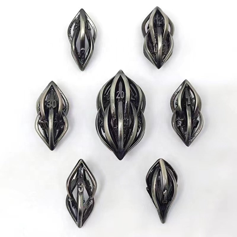 Customizable Polyhedron Metal Melon Seed Dice Chips New Digital Board Game Toys for Script Kill Run Group Props Dungeons Dragons