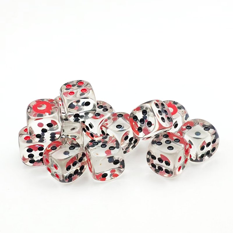 essential accessory round edge engrave clear glitter acrylic resin polyhedral d6 dice adult games poker point dice set