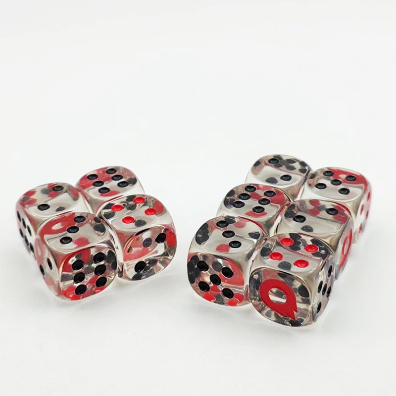essential accessory round edge engrave clear glitter acrylic resin polyhedral d6 dice adult games poker point dice set