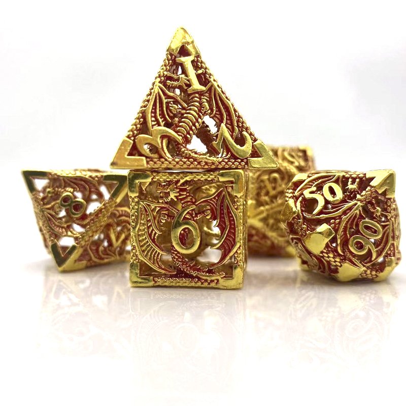 DND Metal Cutout dice set for TRPG Dungeons & Dragons Run Group COC board game