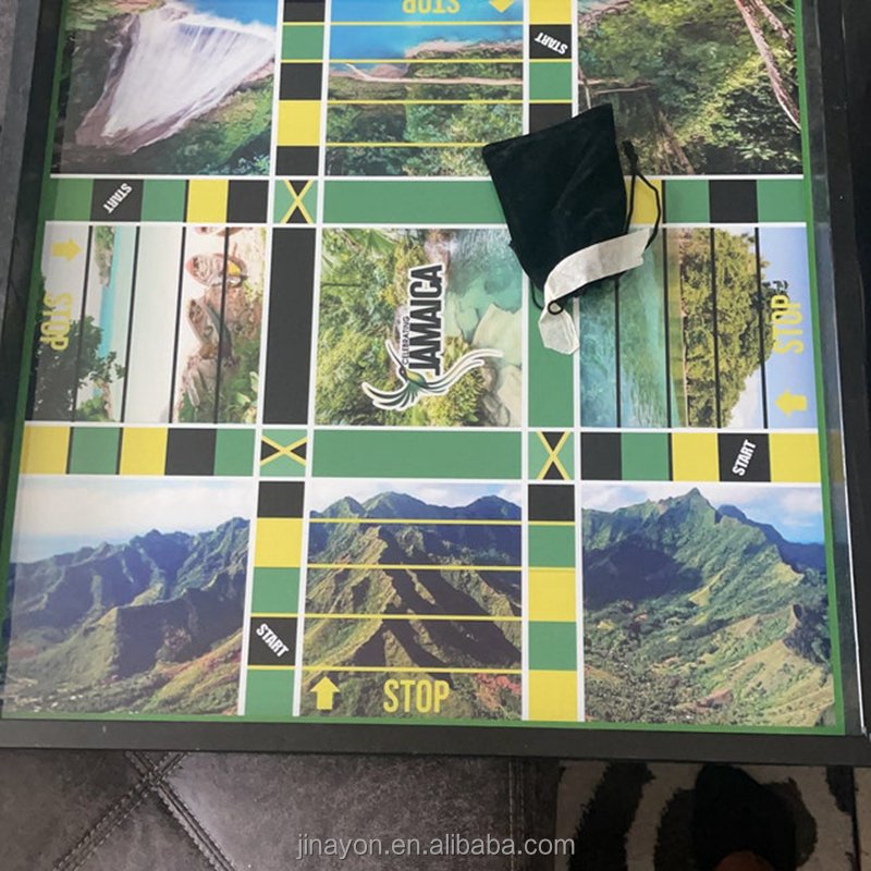 Custom Classical Ludo Board Game Chess with Wood Frame Manufacturer Organic Glass Wooden Dices Pawns Pouch