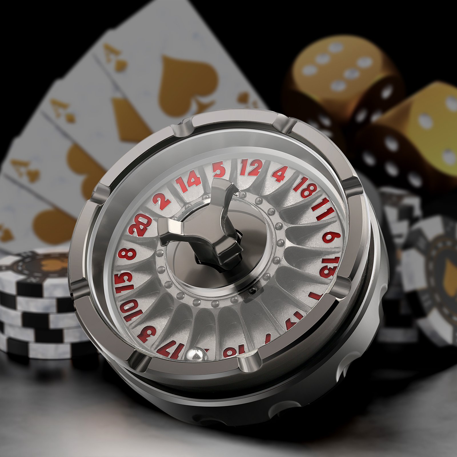 Roulette Fidget Spinner D20 Revolver Roulette Unsual Dice Set D&D Dice for RPGs Dungeons and Dragons Table Top Games