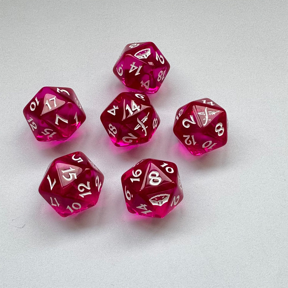 Acrylic D20 Resin Dice Polyhedral Pattern Board Game Custom Dice Printing Engraving Personalized