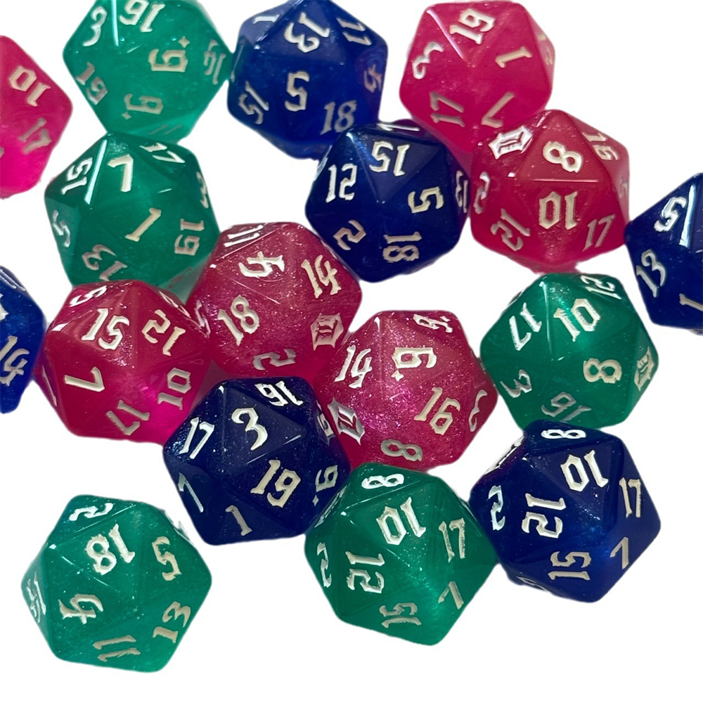 Acrylic D20 Resin Dice Polyhedral Pattern Board Game Custom Dice Printing Engraving Personalized