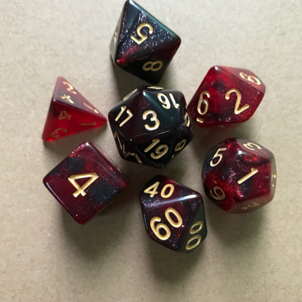 Factory Custom 7pcs/Set Starry Polyhedral Multi Color Dice Acrylic Edge Dice Bulk For Game Entertainment
