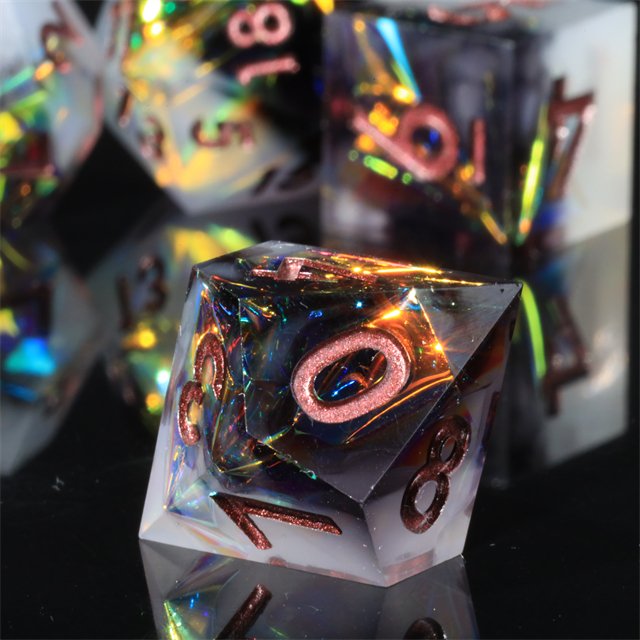 Mini Planet Wholesale Dragon and Dungeon Dice Resin Polyhedral DND 7pcs Set Sharp Edges Dice RPG board role-playing games Dice