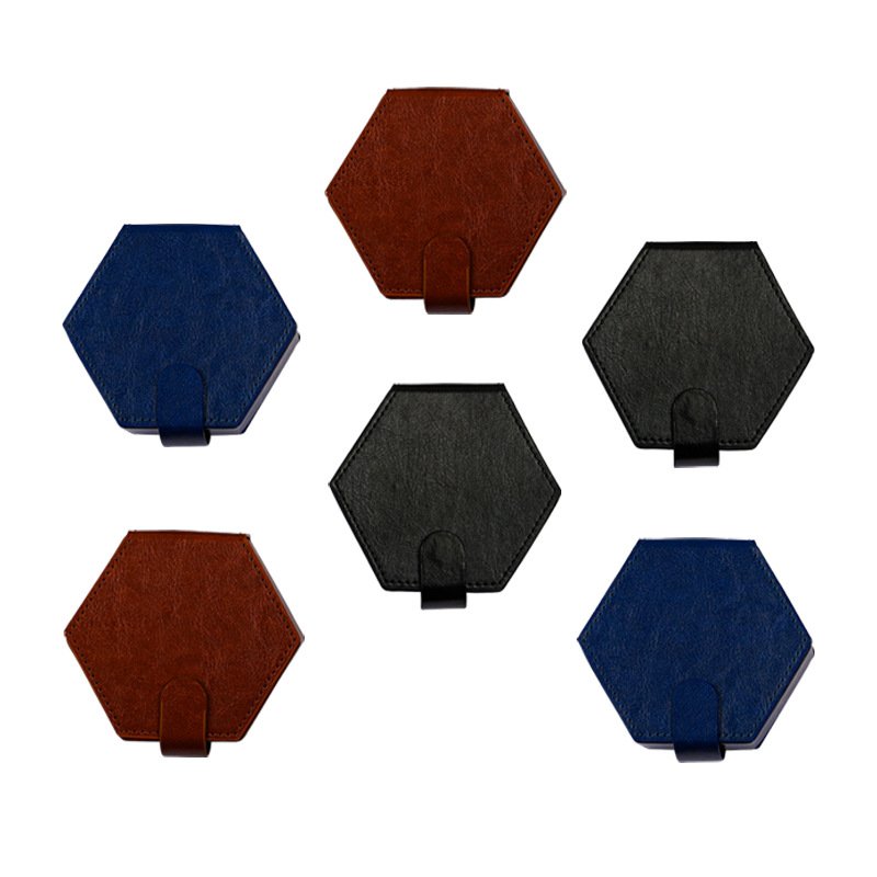 In Stock PU Leather Hexagon Dice Storage Box Custom Dungeons and Dragons RPG Board Game DND Dice Tray