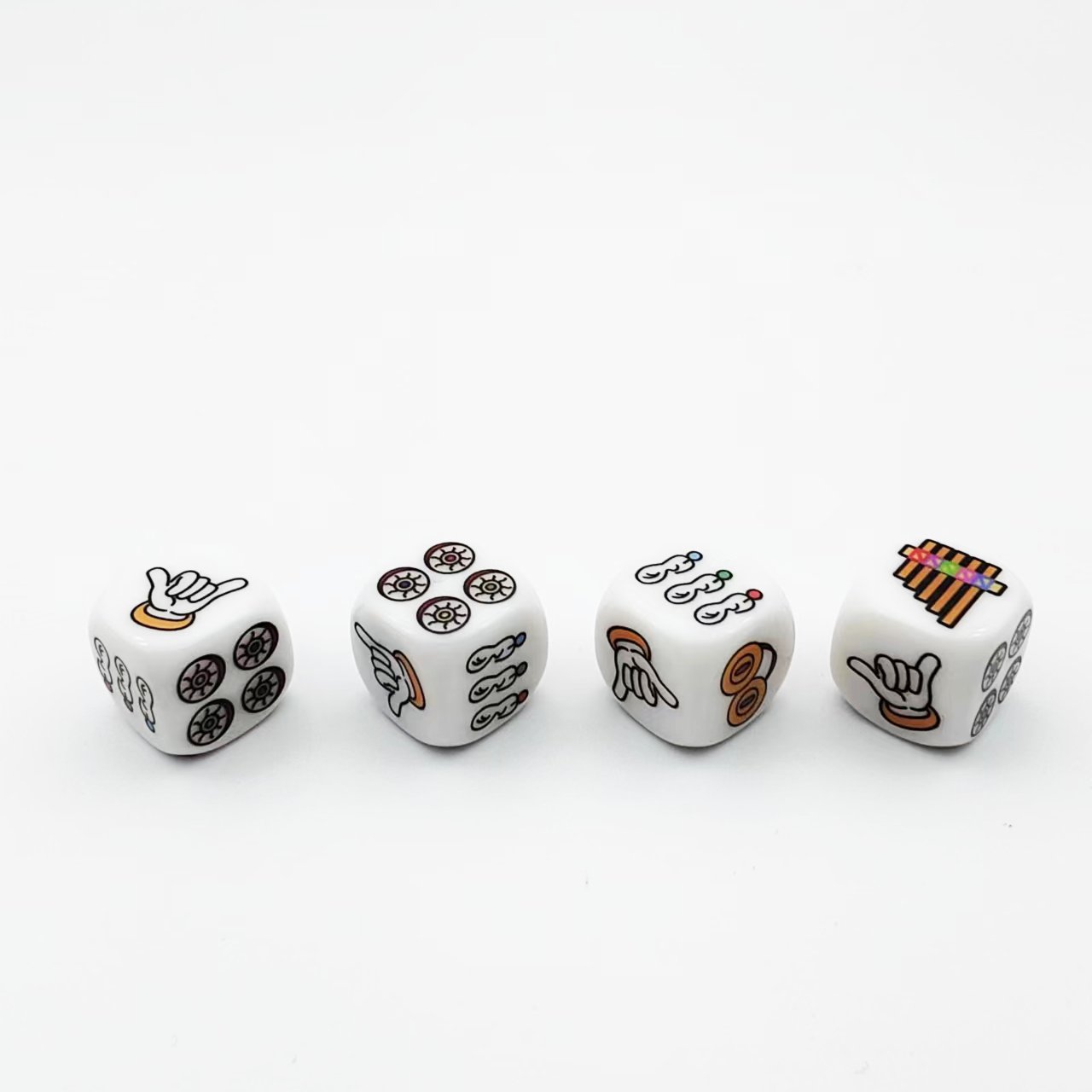 Wholesale Custom Printed Table Games 16mm Acrylic Rounded Point Corners Logo White Resin Casino Dice Set
