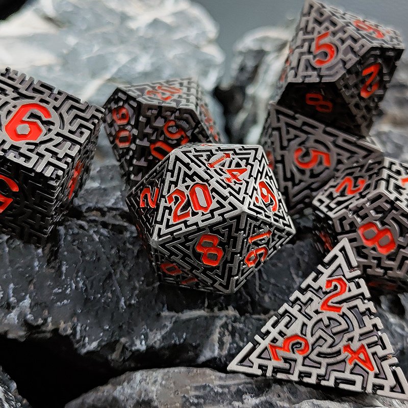 Roll 7 pieces polyhedral rune unique gold dice set dungeons and dragons tabletop game rpg dice box dnd metal dice set