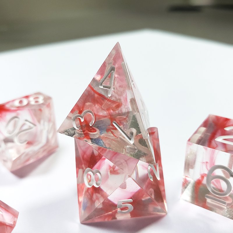 Board Game Transparent Polyhedral Square Dice Professional Custom Resin Red Right Angle Dice