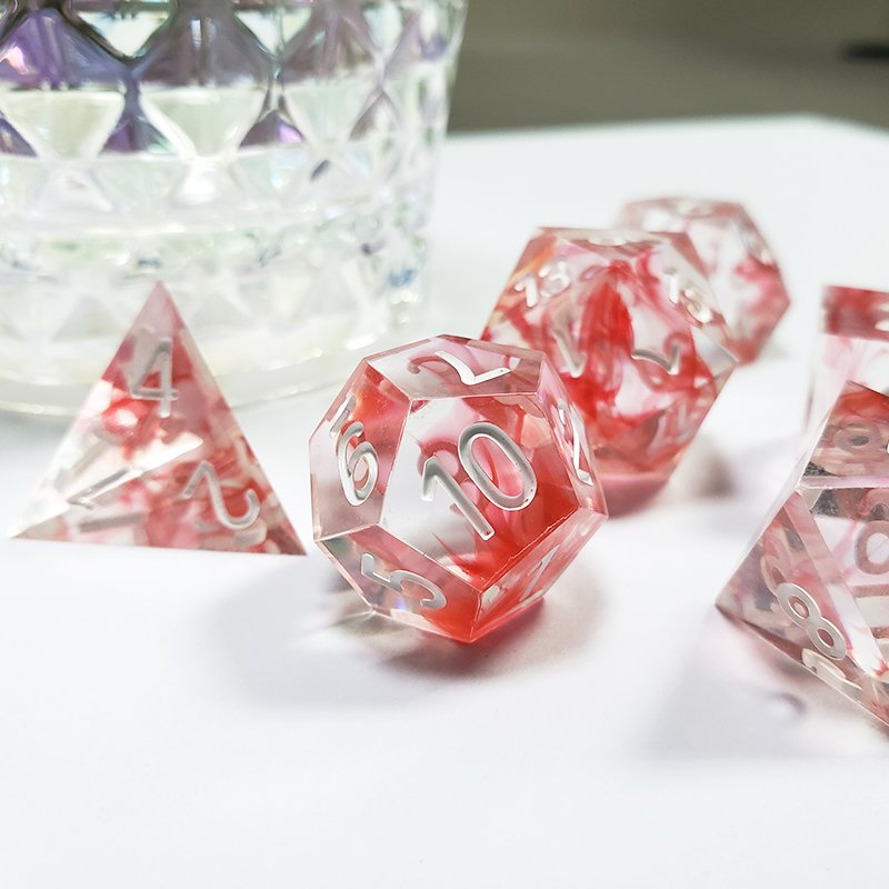 Board Game Transparent Polyhedral Square Dice Professional Custom Resin Red Right Angle Dice