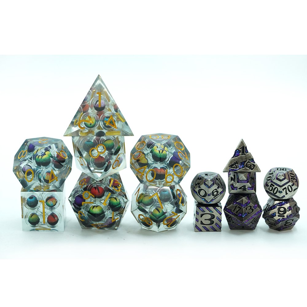 Floating Eyeball 33mm Large 7pcs Dice Set Muliti Dragon Eye Dnd Game Dice Jumbo Bulk Dice Resin For Board Role-playing Games
