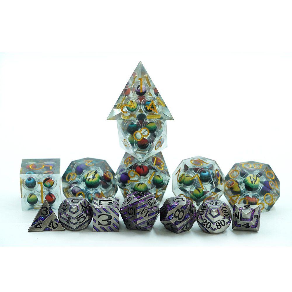Floating Eyeball 33mm Large 7pcs Dice Set Muliti Dragon Eye Dnd Game Dice Jumbo Bulk Dice Resin For Board Role-playing Games