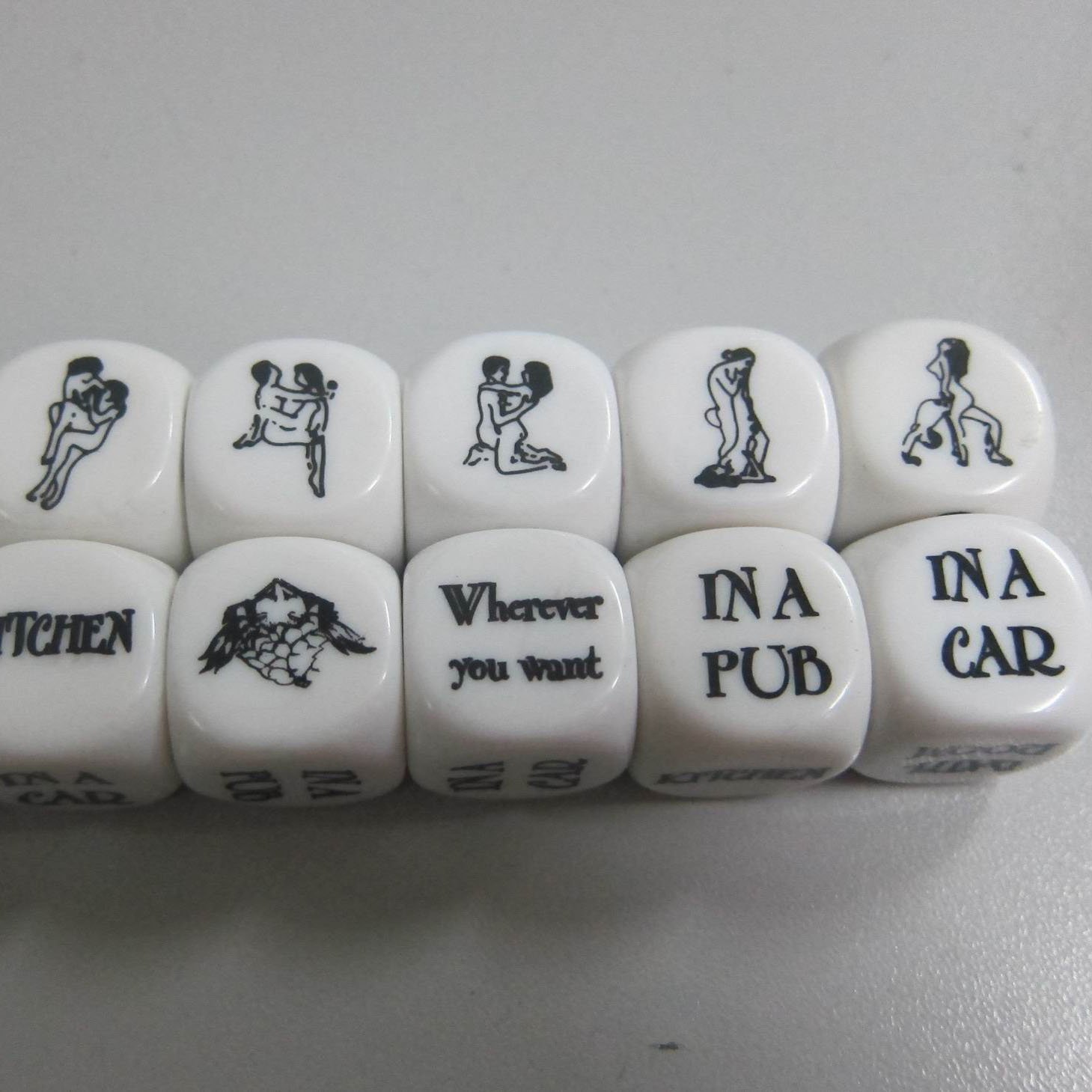 Acrylic new board game resin dice with heat transfer printing logo d6 10mm 12mm 14mm 16mm 18mm 20mm 25mm 30mm game dice