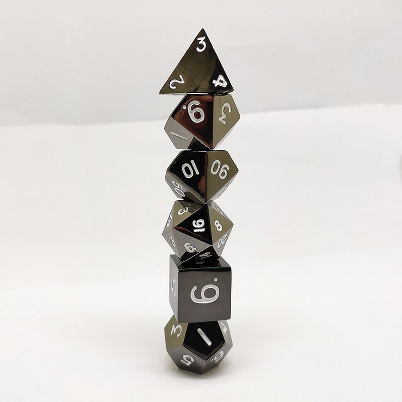 Wholesale Polyhedral 3D Game Dobbelsteen Exercise Tower Blank Dados Colorful Printed Custom Metal Dice Set