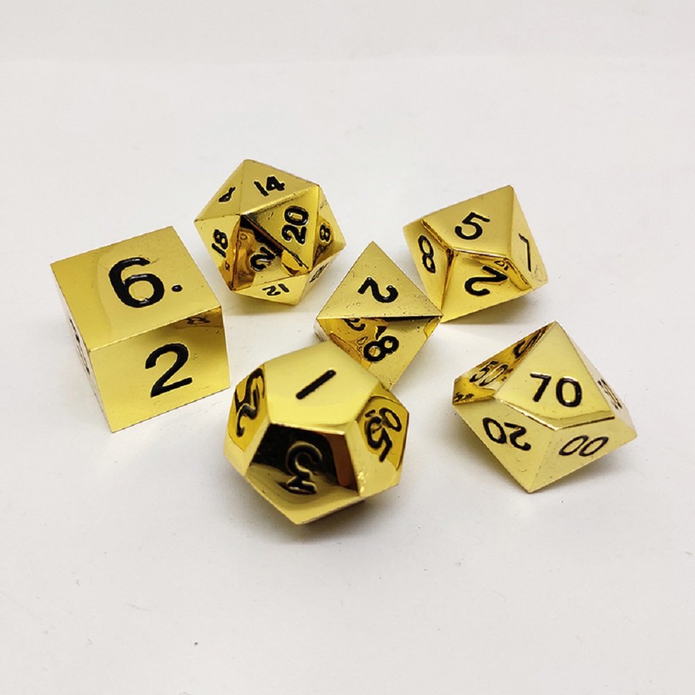 Wholesale Polyhedral 3D Game Dobbelsteen Exercise Tower Blank Dados Colorful Printed Custom Metal Dice Set