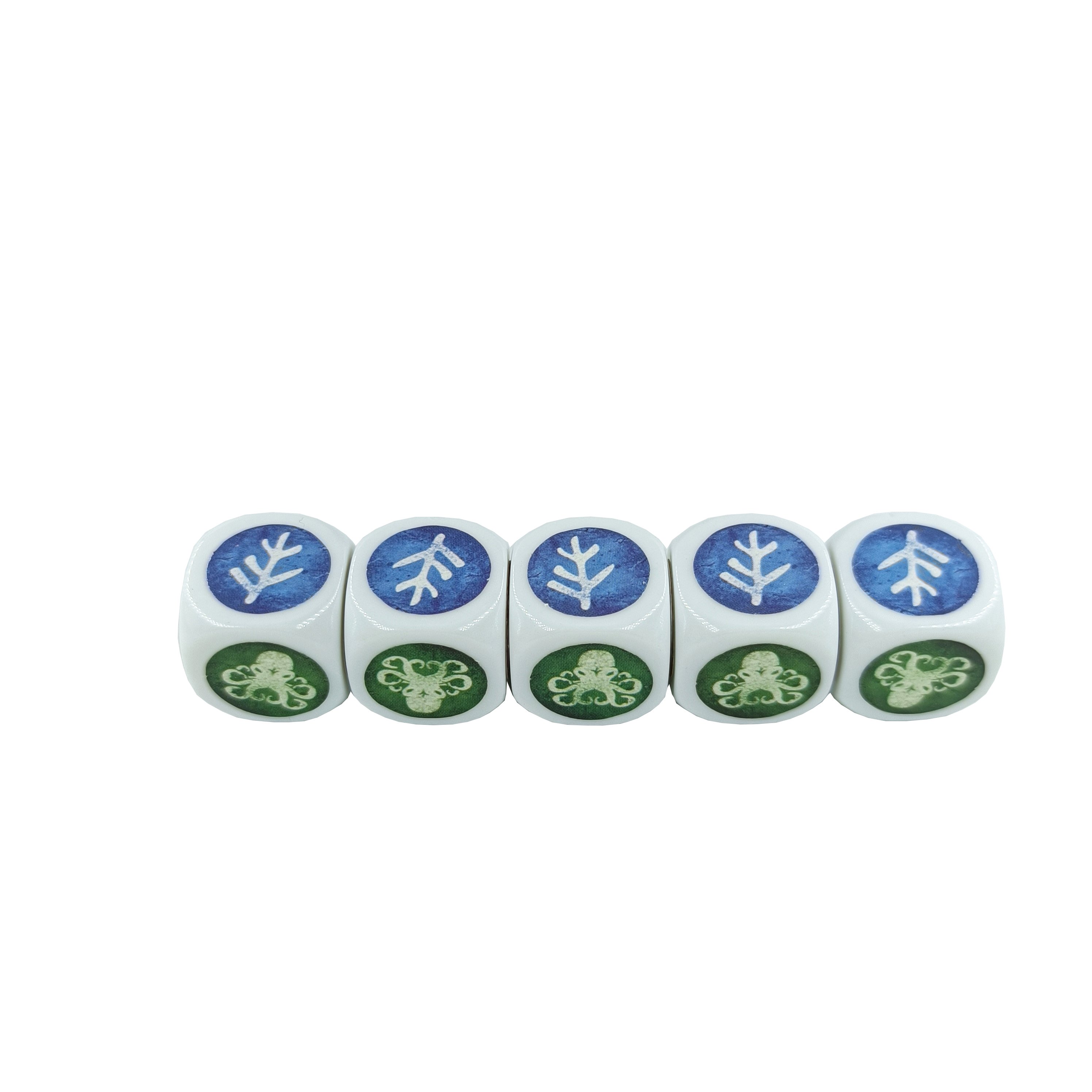 Custom Children's D6 Playing Dice Wood and Acrylic with Paper and Plastic Sticker Design for Education and Board Games