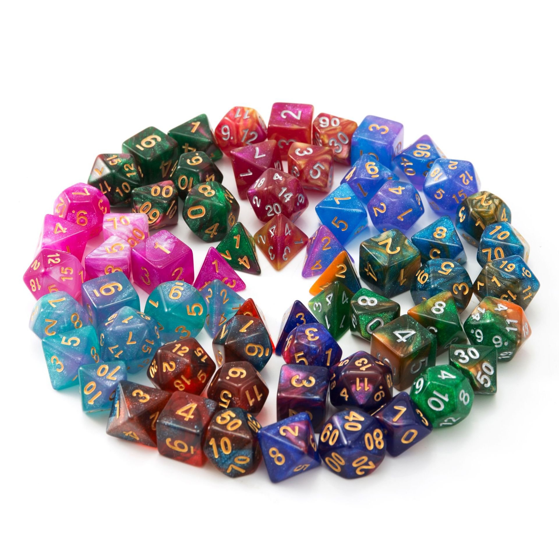 Custom Dicing Resin Black Dice Game Wholesale Plastic Gemstone Polyhedral Dnd Dice Set Rpg
