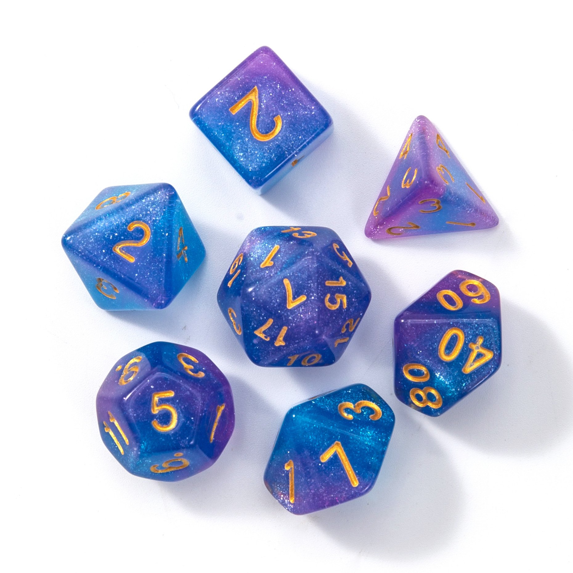 Custom Dicing Resin Black Dice Game Wholesale Plastic Gemstone Polyhedral Dnd Dice Set Rpg