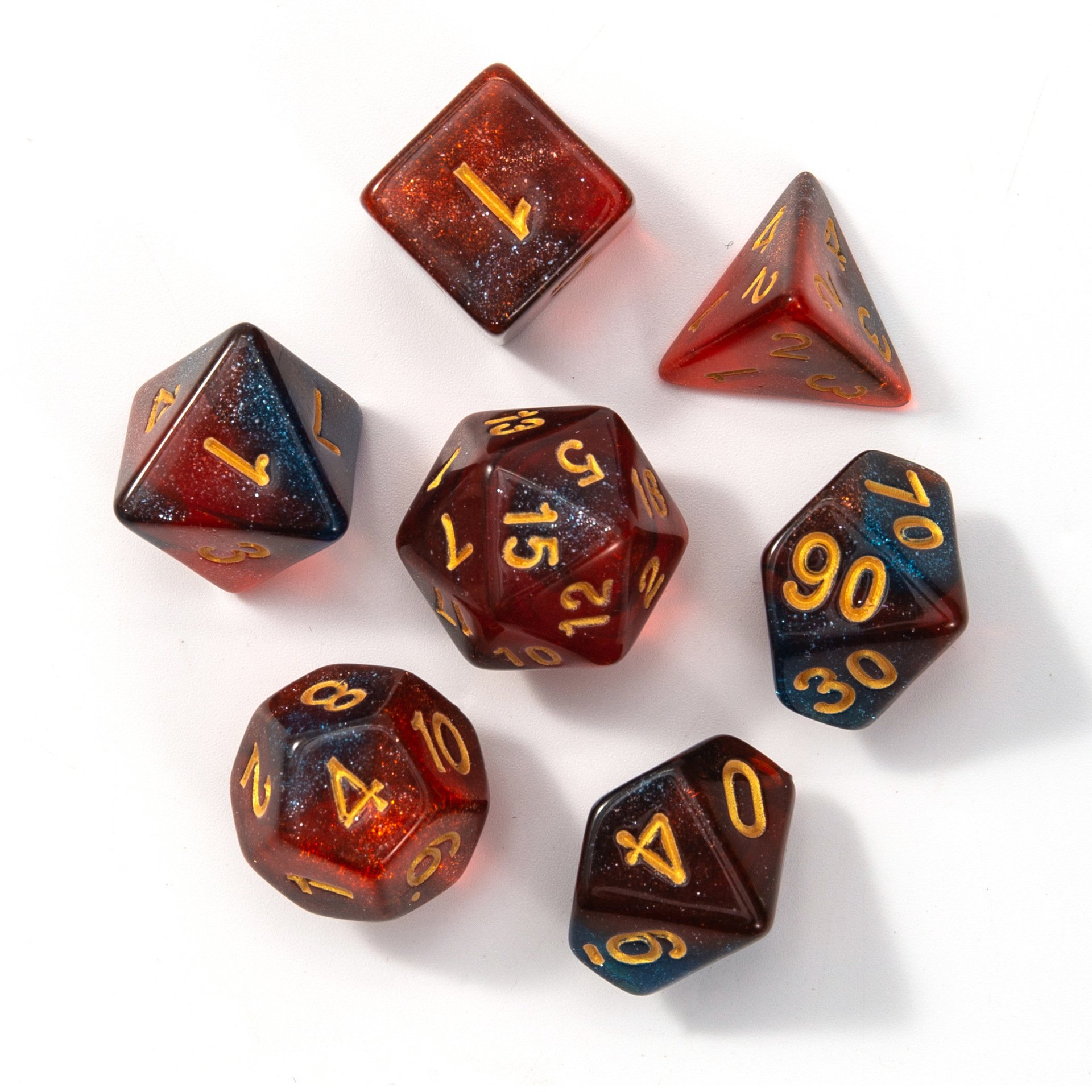 Custom Dicing Resin Black Dice Game Wholesale Plastic Gemstone Polyhedral Dnd Dice Set Rpg