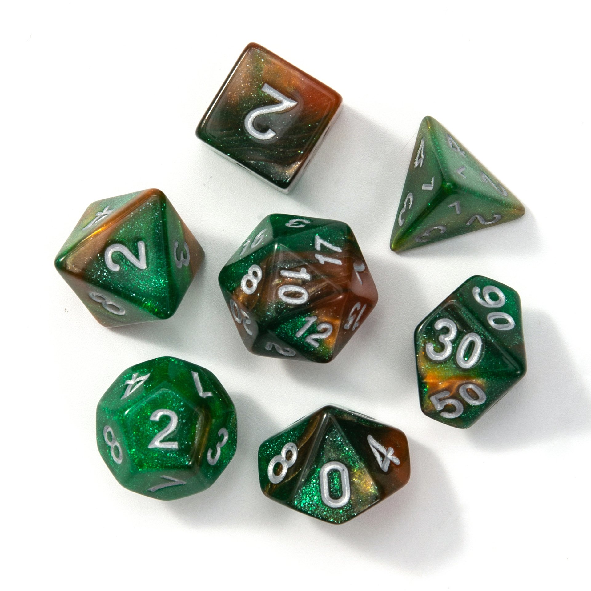 Custom Dicing Resin Black Dice Game Wholesale Plastic Gemstone Polyhedral Dnd Dice Set Rpg