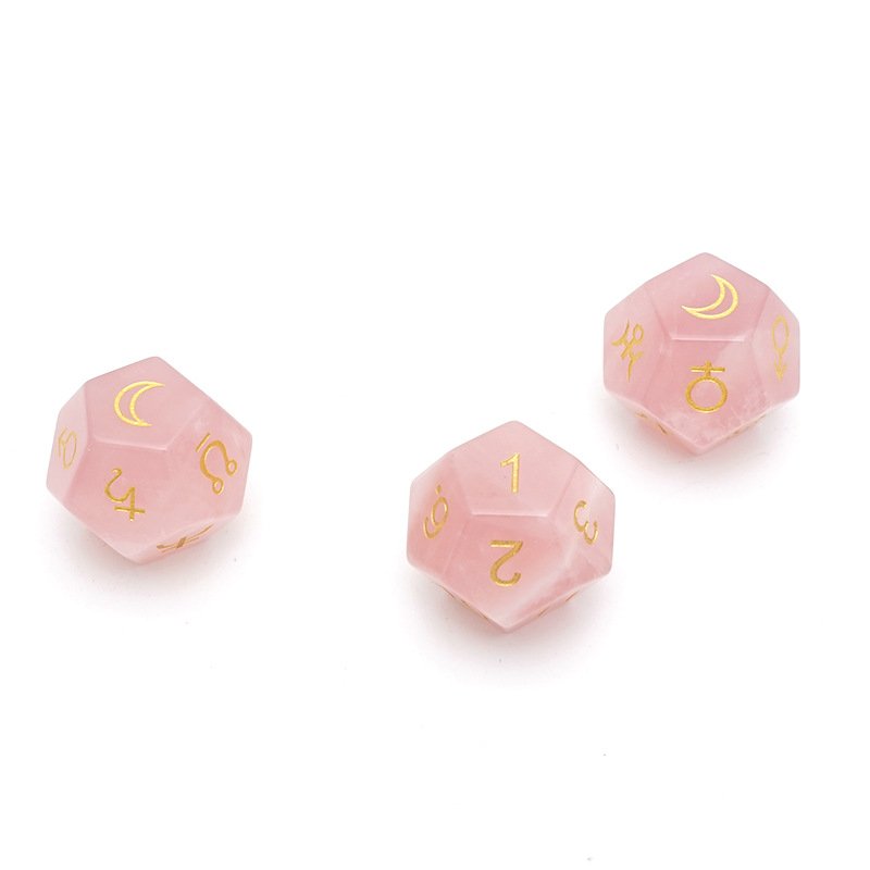 3pcs D12 Amethyst Constellation Numbers Dice Zodiac Signs Creative Dice Family Lucky Divination Board Game Astrology Dice