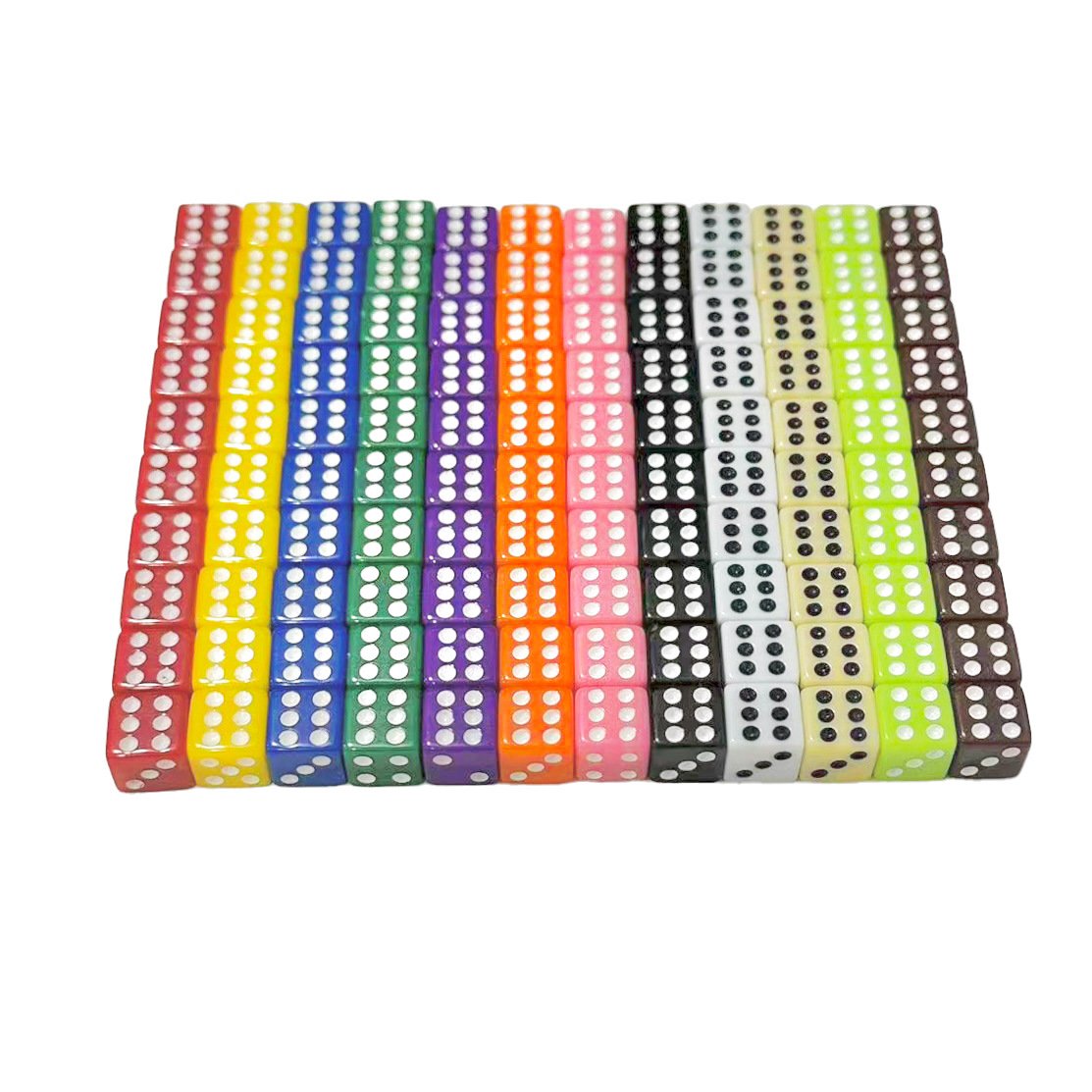 wholesale bulk acrylic six sides Square Edged custom black 12mm d6 dice for produce custom mosaic portraits and branded pieces