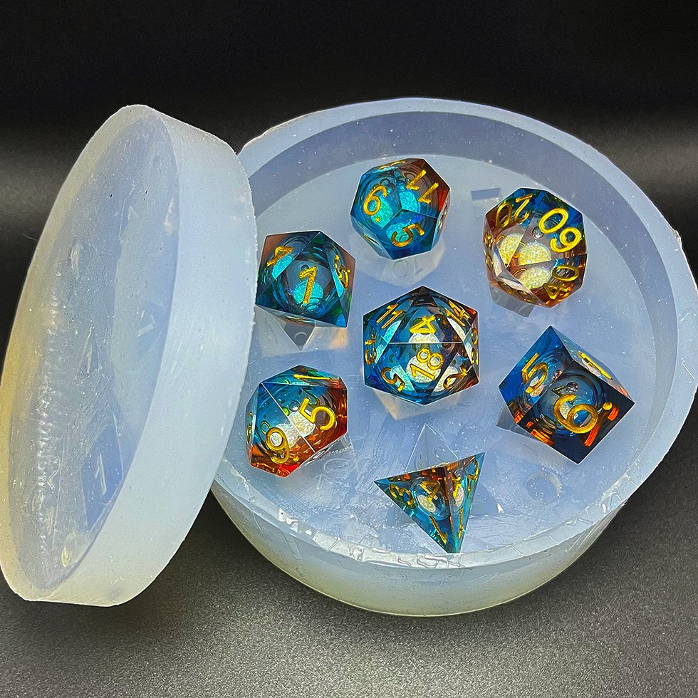 Silicone dice sharp edge mould handmade rpg dice mold for dnd tabletop games