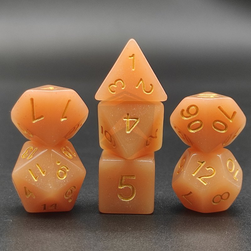 Customized 7 Pieces Dnd Dice Set Rpg Board Game Acrylic Polyhedral Dungeons And Dragons Dice