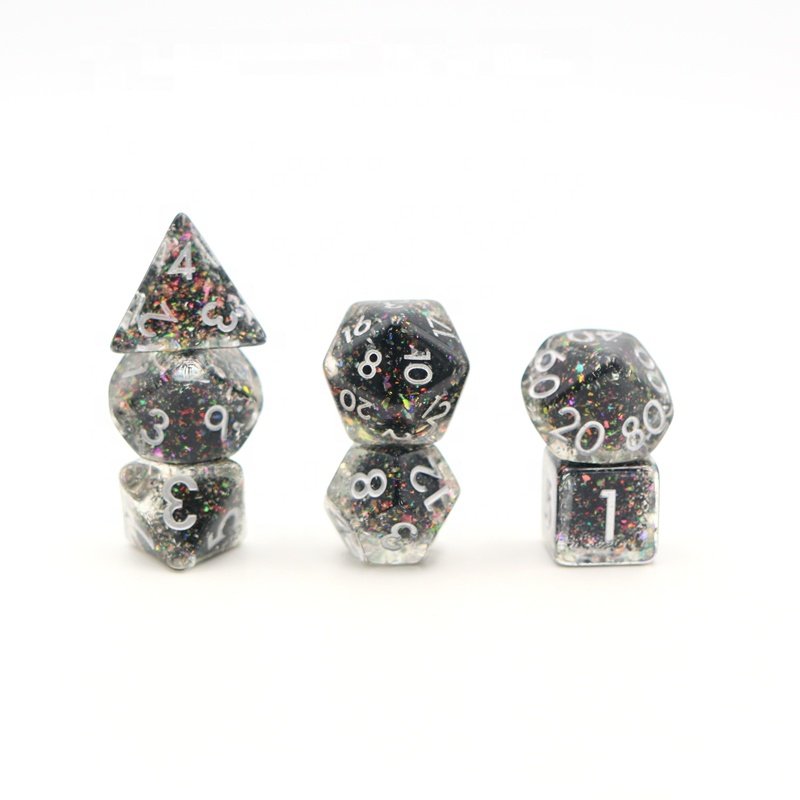 Custom logo dice set oem whole sale polyhedral resin dice