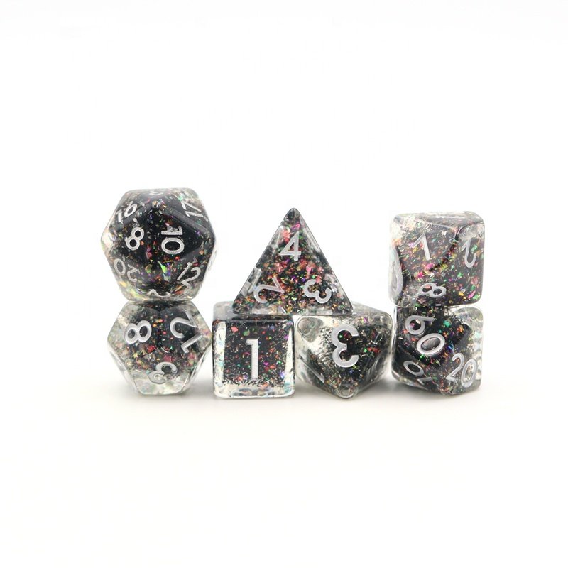Custom logo dice set oem whole sale polyhedral resin dice