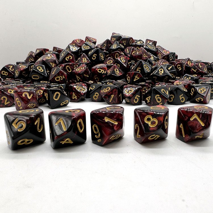 Bluk Separate D10 Glitter Black Dice