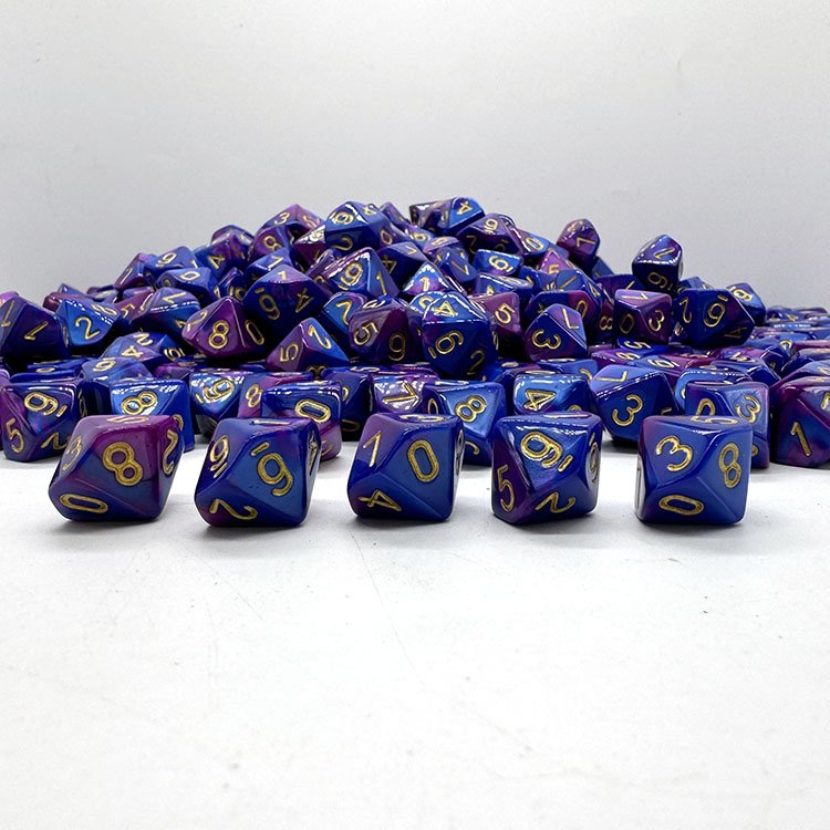 Bluk Separate D10 Glitter Black Dice