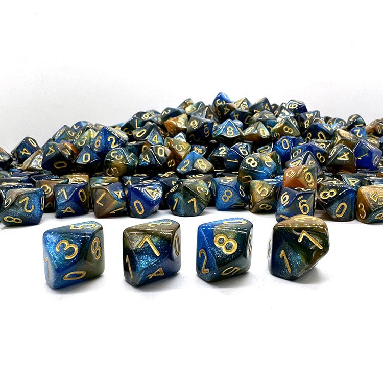 Bluk Separate D10 Glitter Black Dice