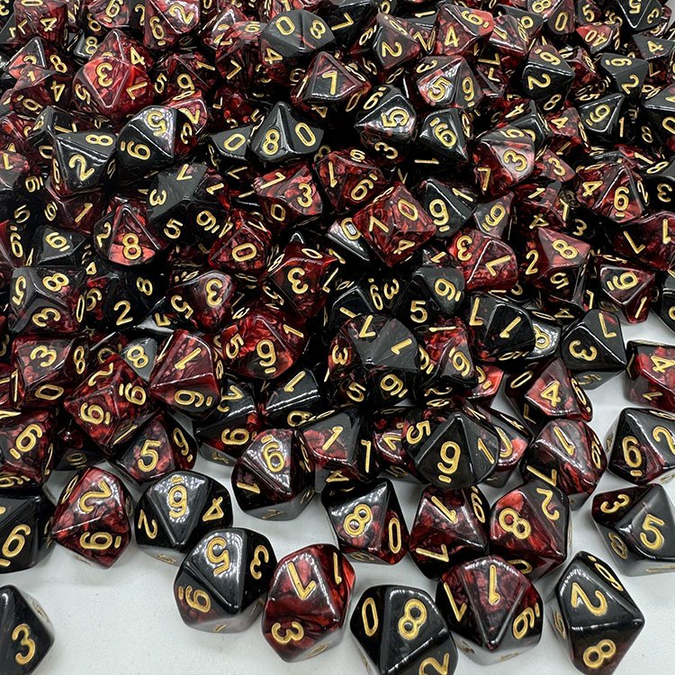 Bluk Separate D10 Glitter Black Dice