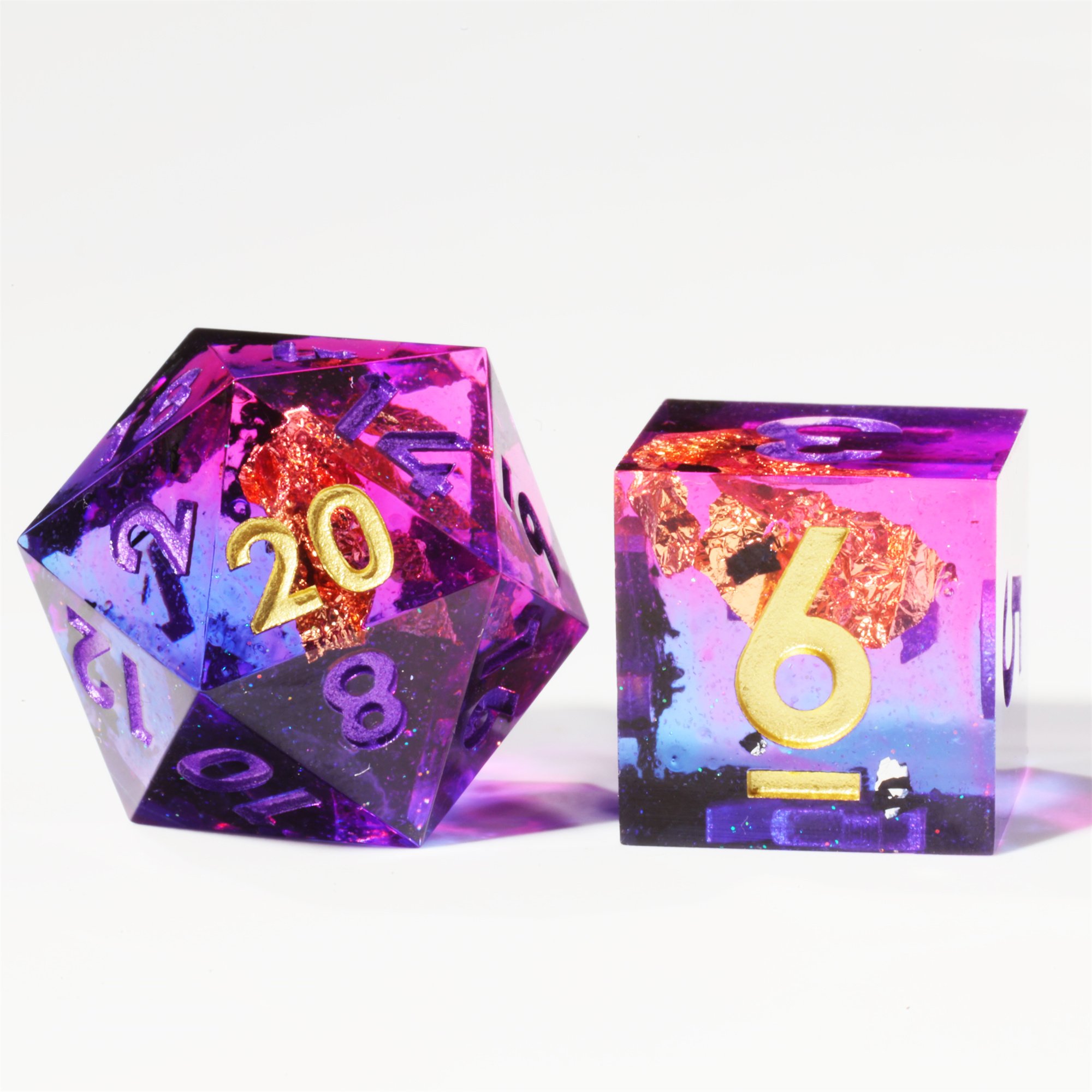 MINI PLANET DND Dice Set Handmade Colored Polyhedral Resin Dice with Sharp Edges For TRPG Games Custom DND Dice Set and D6 D20